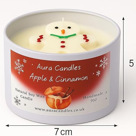 Hand-poured soy wax Apple & Cinnamon Gingerbread Decorated Candle