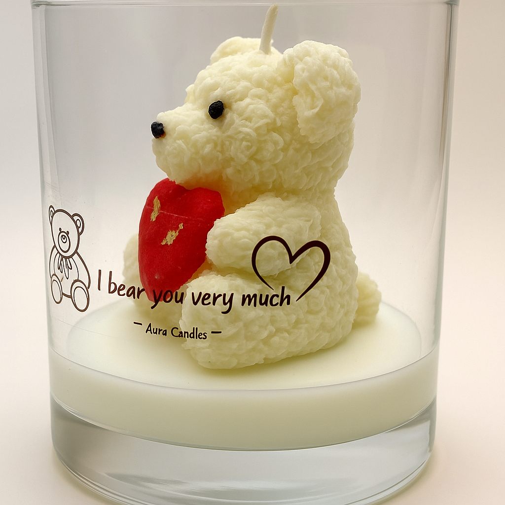 Hand-poured Soy Wax Teddy Bear Scented Candle