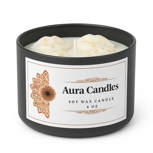 Hand-Poured Soy Wax Scented Candle decorated with lip shape