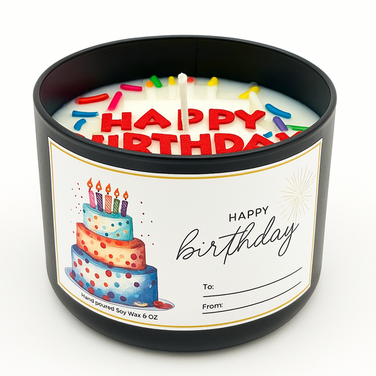 Personalized Happy Birthday Candle – Custom Scent & Message