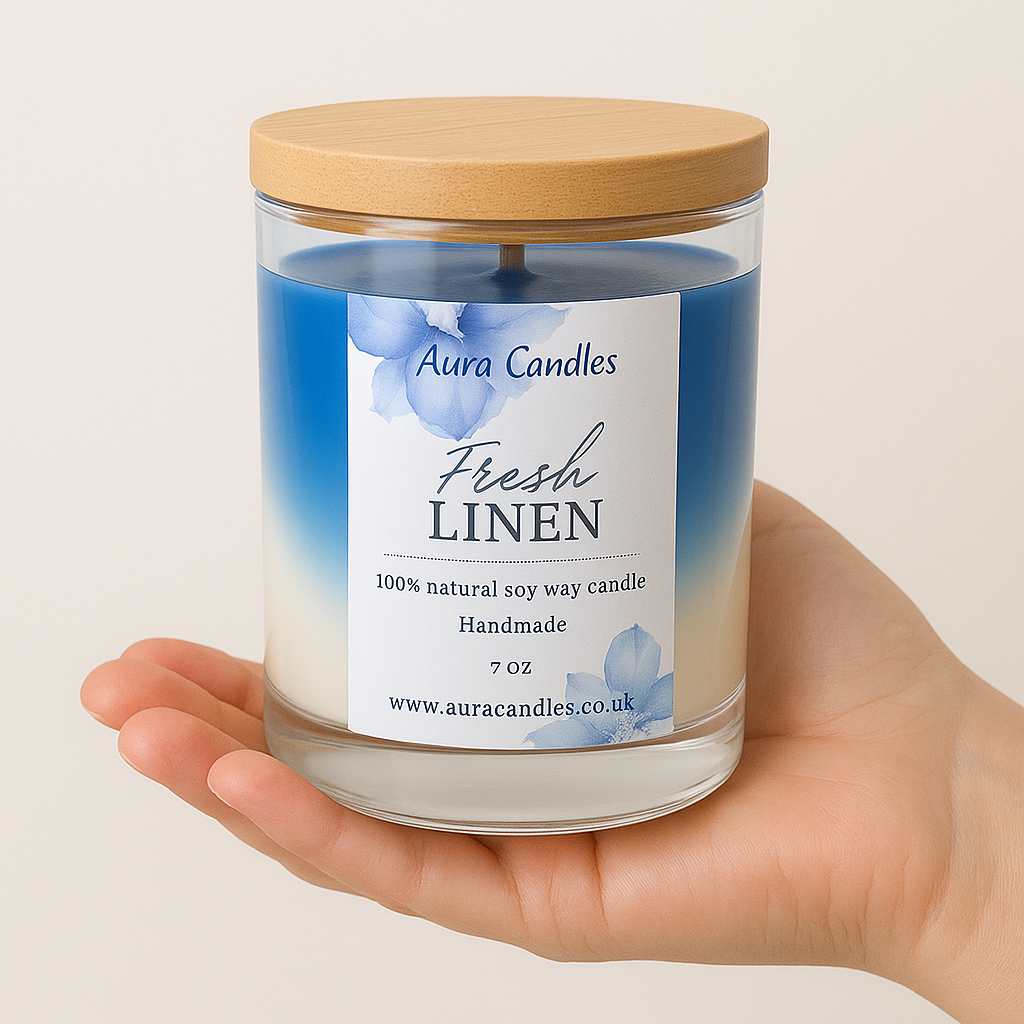 Hand-poured Soy Wax Fresh Linen Candle