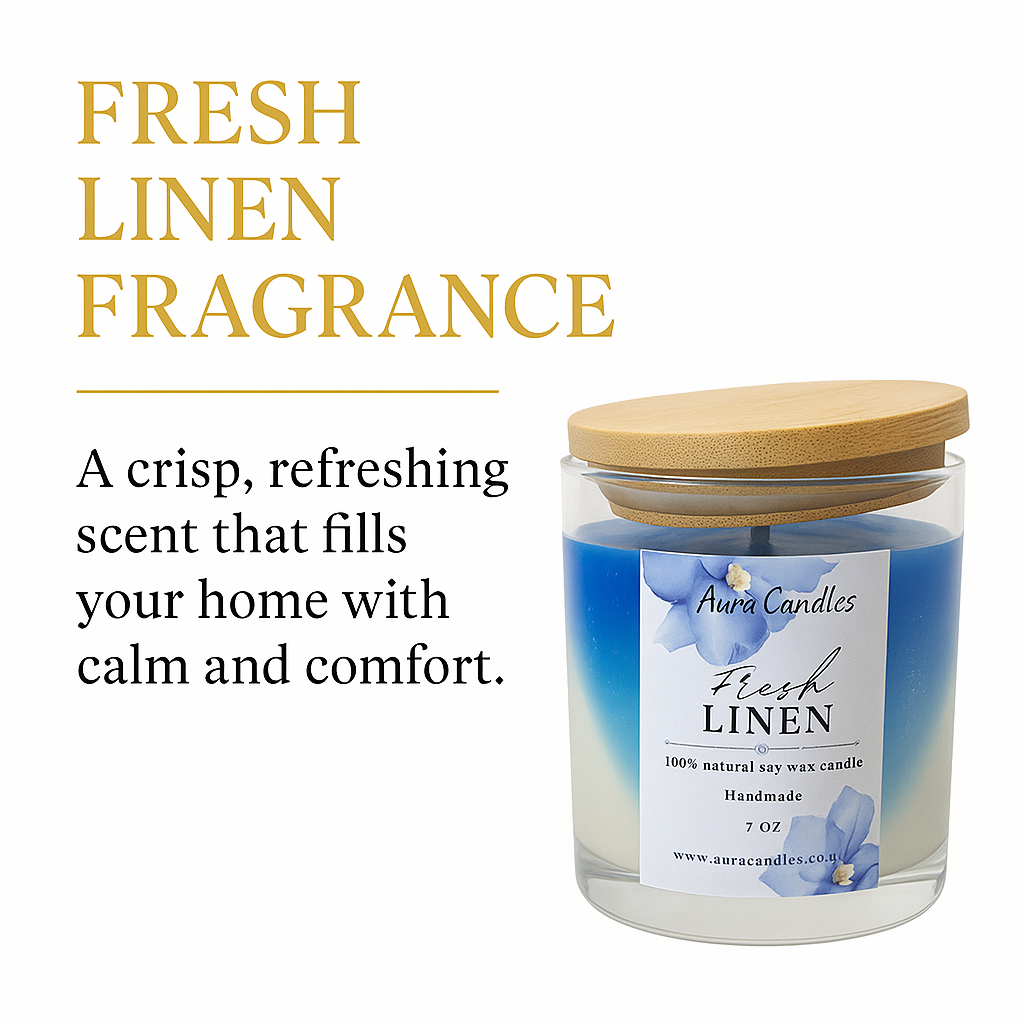 Hand-poured Soy Wax Fresh Linen Candle