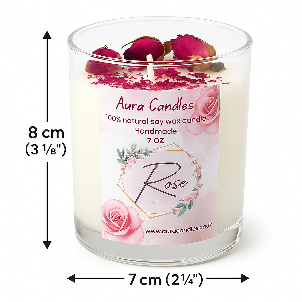 Hand-poured Soy Wax Rose Candle