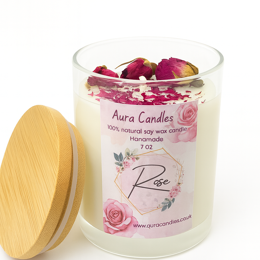 Hand-poured Soy Wax Rose Candle