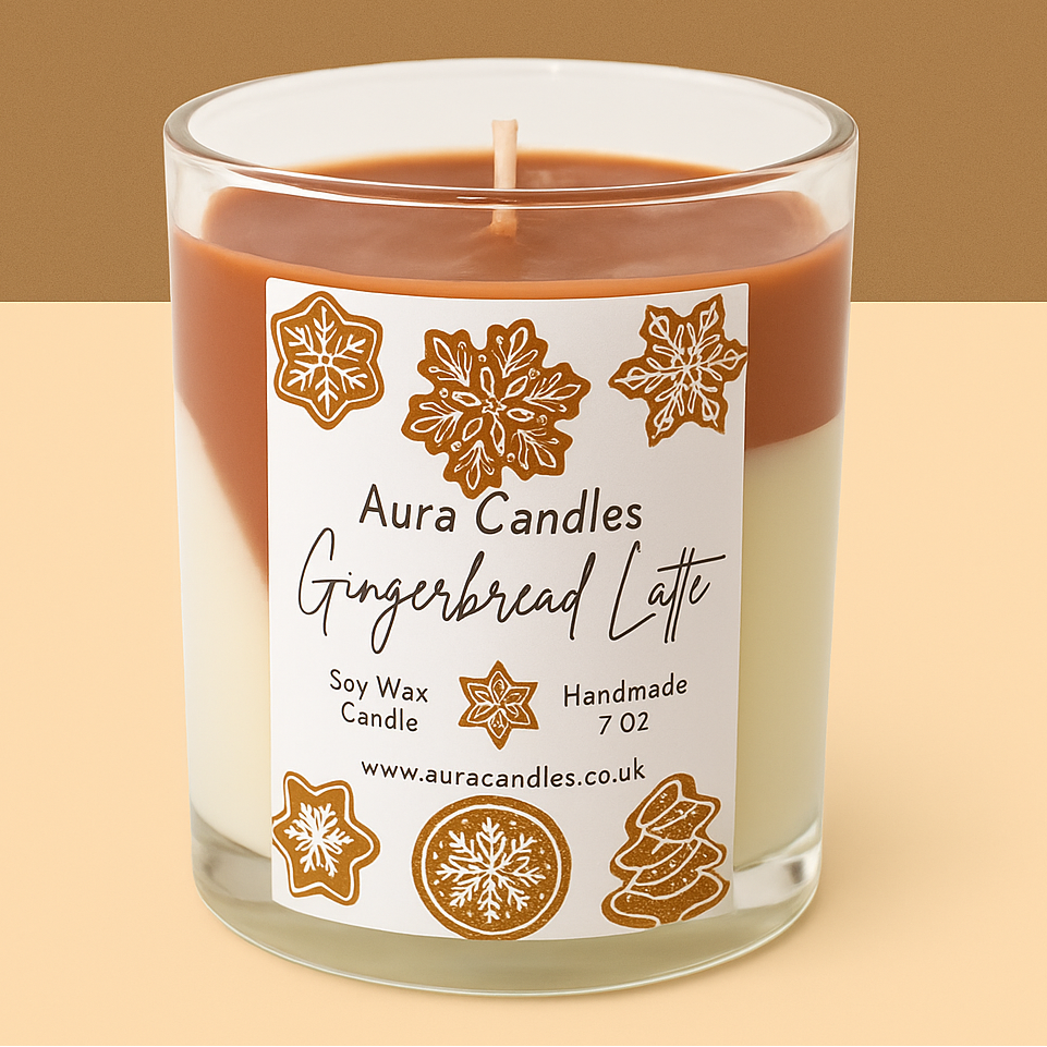 Hand-poured Soy Wax Gingerbread Latte Candle