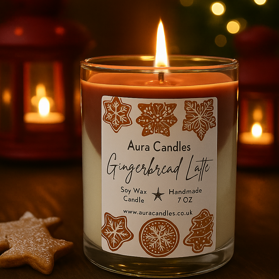Hand-poured Soy Wax Gingerbread Latte Candle