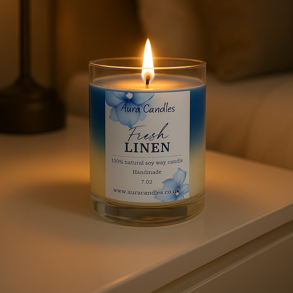 Hand-poured Soy Wax Fresh Linen Candle