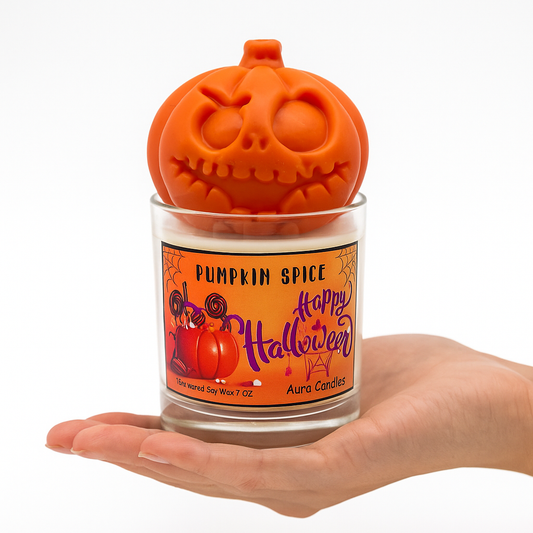 Hand Poured Soy Wax Candle - Pumpkin Spice Halloween Candle