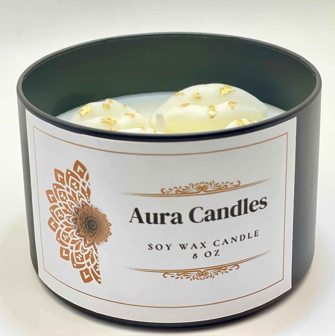 Hand-Poured Soy Wax Scented Candle decorated with lip shape