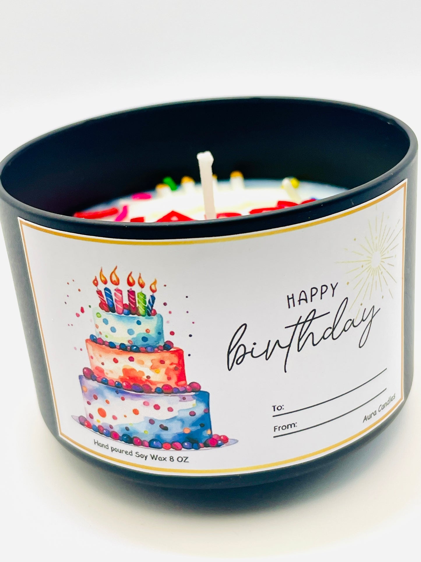 Personalized Happy Birthday Candle – Custom Scent & Message