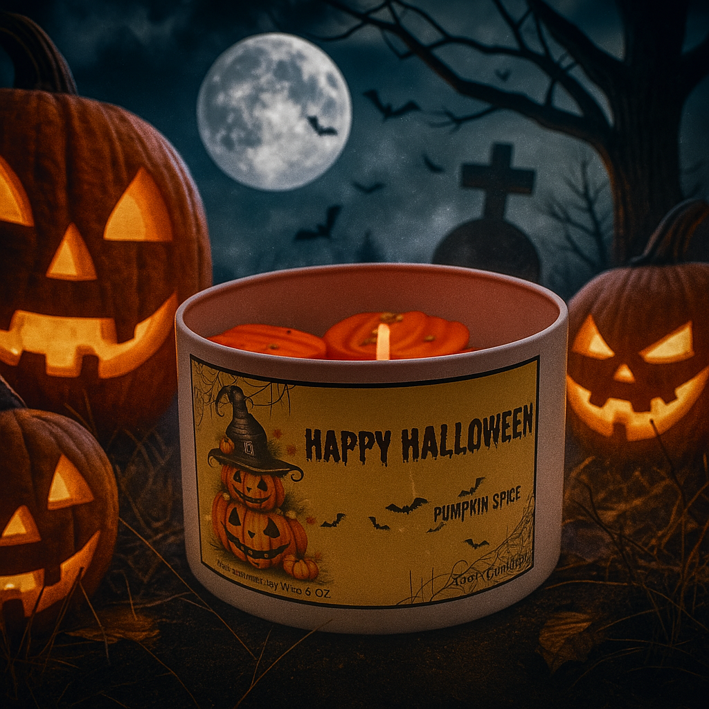 Hand-poured Soy Wax Candle - Pumpkin Spice Halloween Candle