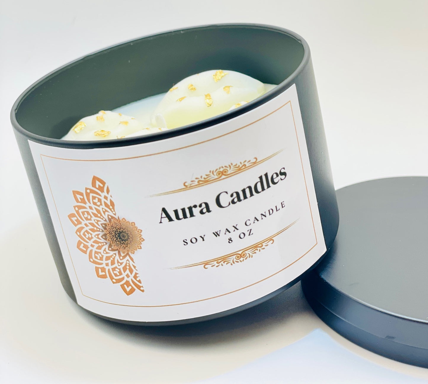 Hand-Poured Soy Wax Scented Candle decorated with lip shape