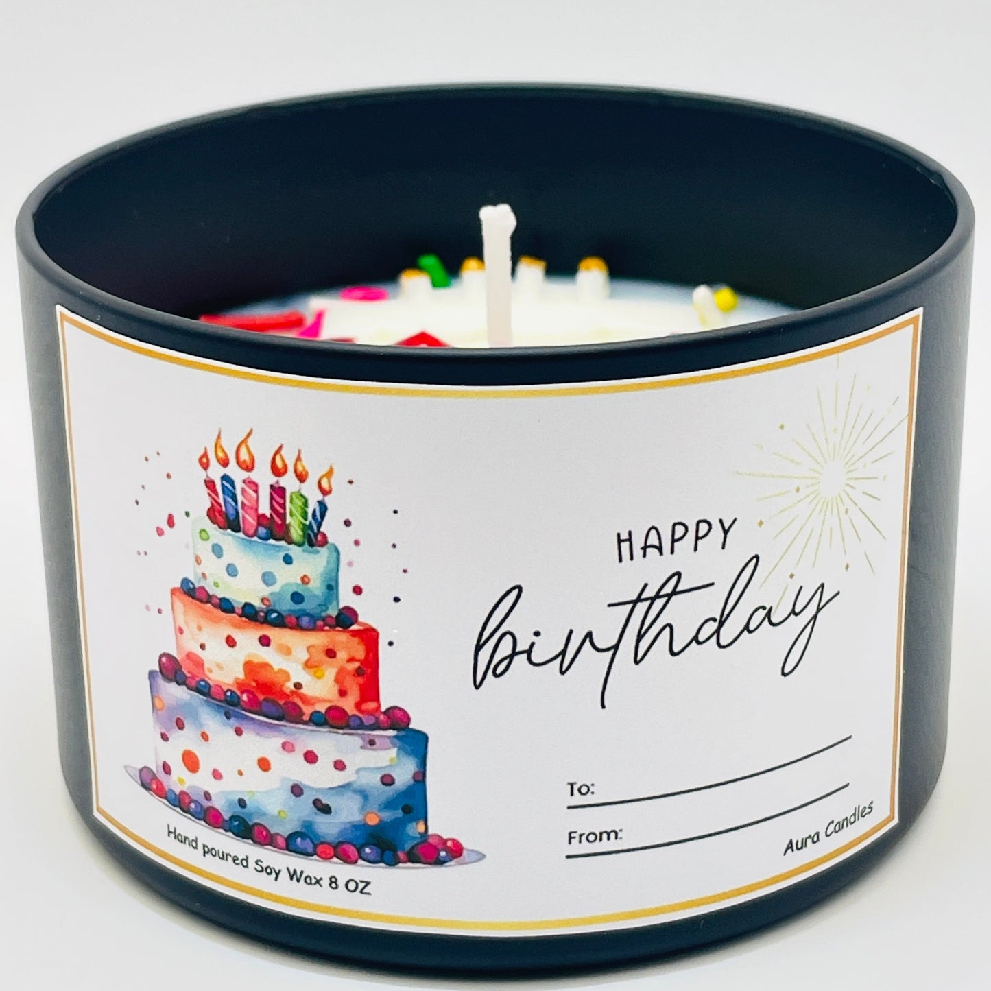 Personalized Happy Birthday Candle – Custom Scent & Message