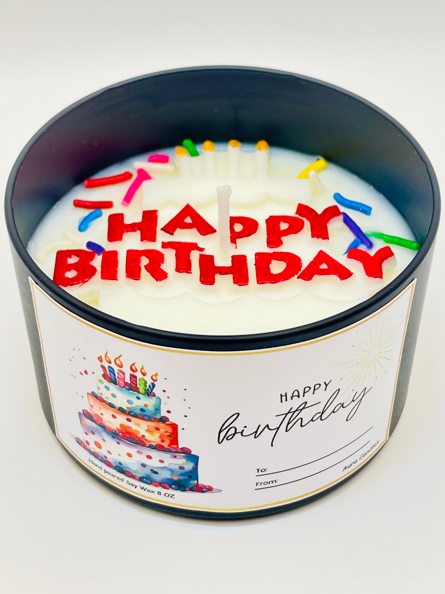 Personalized Happy Birthday Candle – Custom Scent & Message
