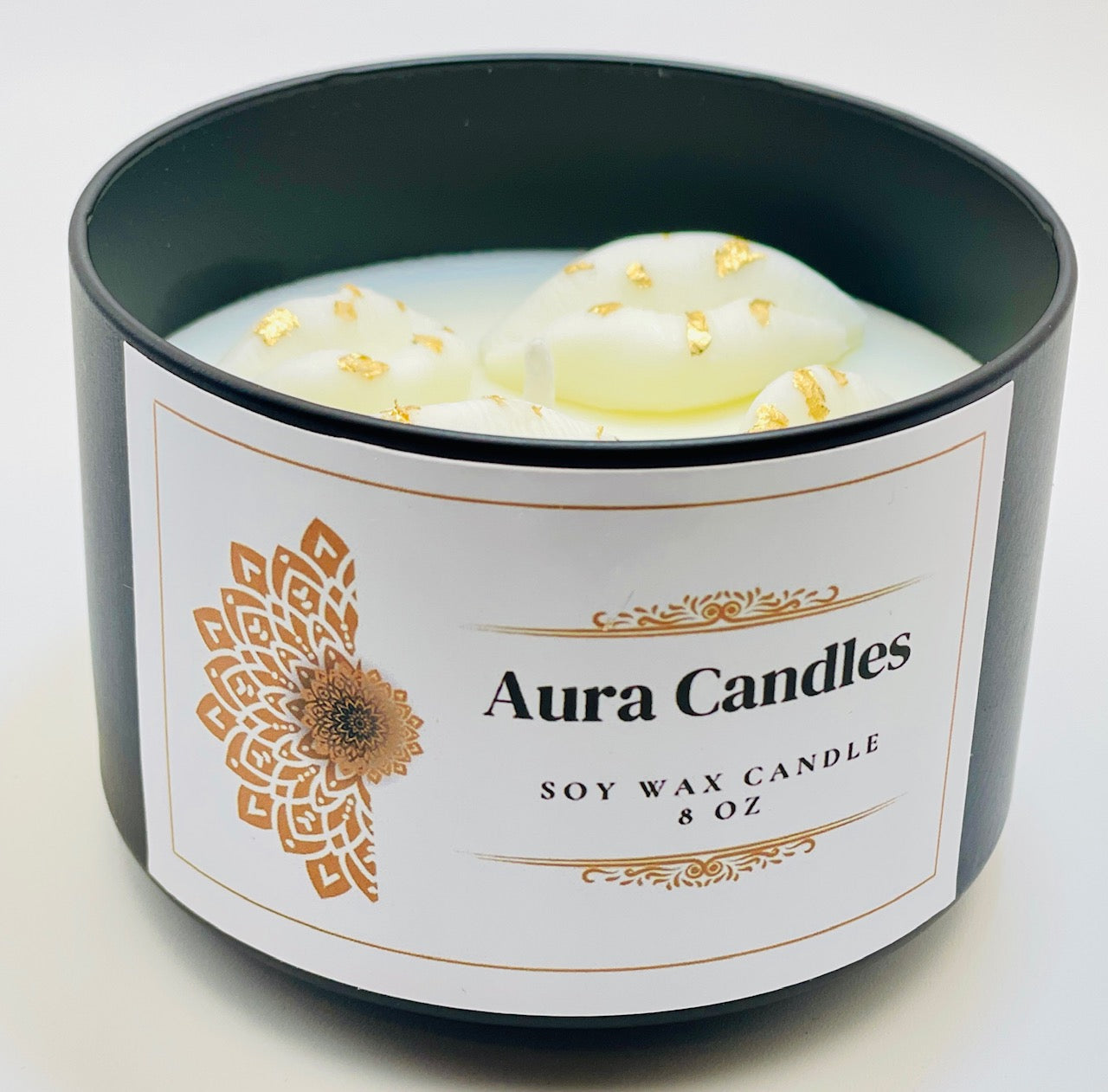 Hand-Poured Soy Wax Scented Candle decorated with lip shape
