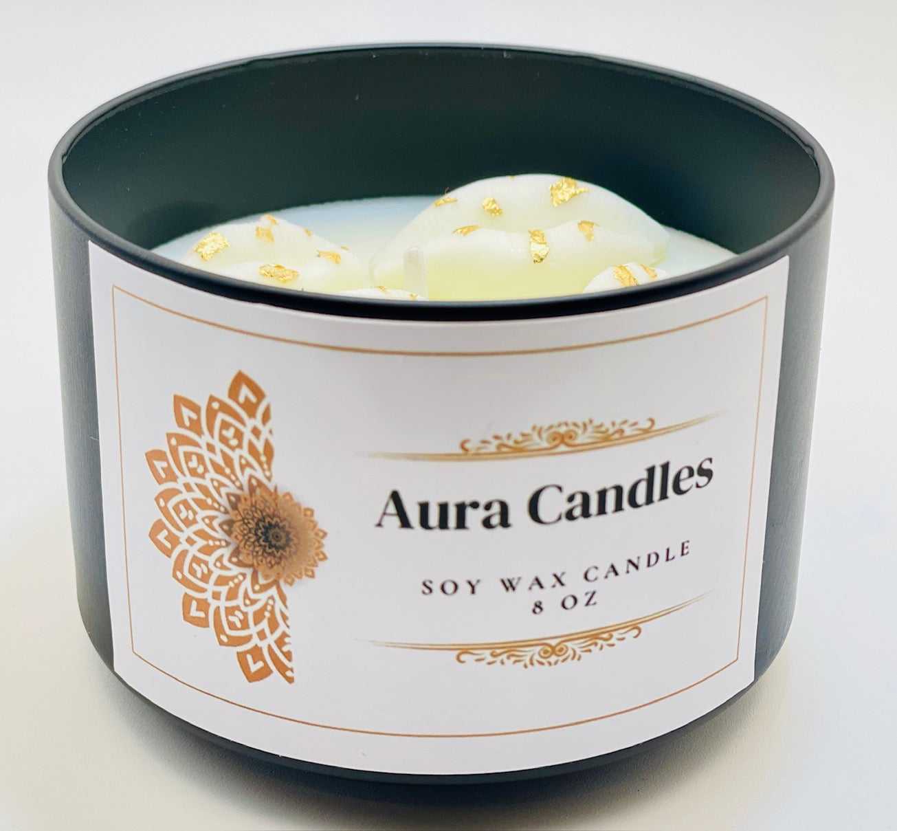 Hand-Poured Soy Wax Scented Candle decorated with lip shape