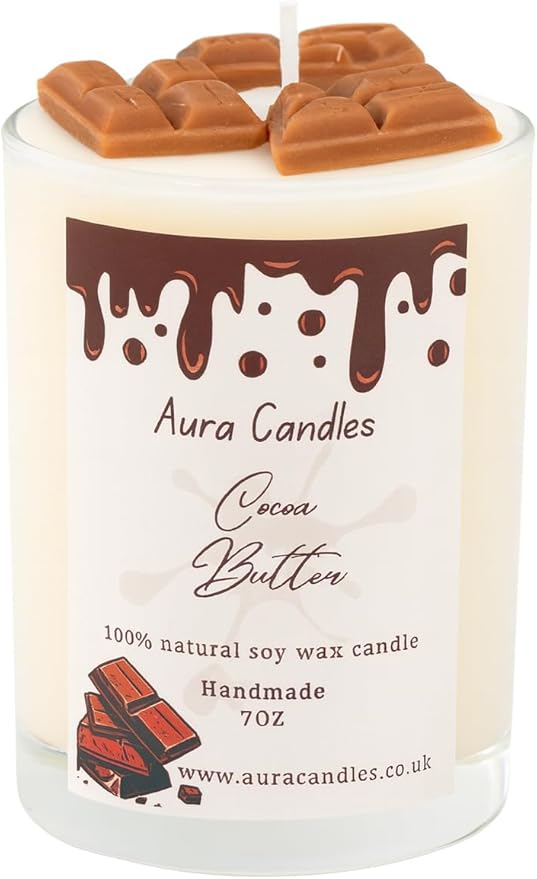 Hand-poured Soy Wax Cocoa Butter Chocolate Decorated Candle