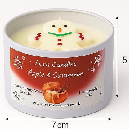 Hand-poured soy wax Apple & Cinnamon Gingerbread Decorated Candle