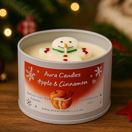 Hand-poured soy wax Apple & Cinnamon Gingerbread Decorated Candle