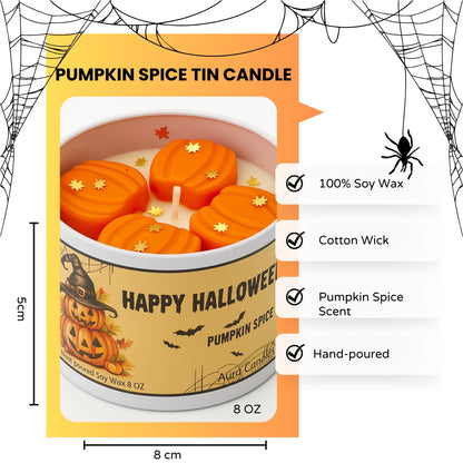 Hand-poured Soy Wax Candle - Pumpkin Spice Halloween Candle