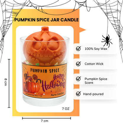 Hand Poured Soy Wax Candle - Pumpkin Spice Halloween Candle