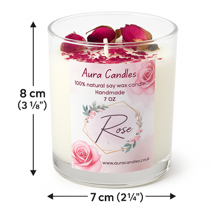 Hand-poured Soy Wax Rose Candle