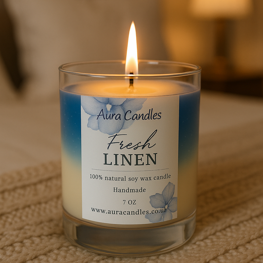 Hand-poured Soy Wax Fresh Linen Candle