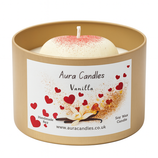 Hand-poured Soy Wax Heart Vanilla Candle