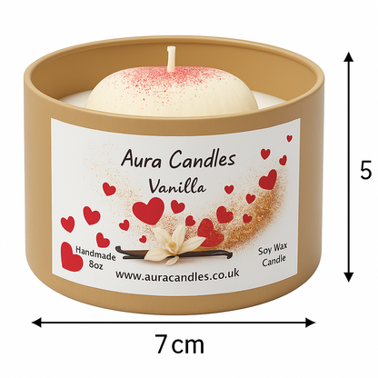 Hand-poured Soy Wax Heart Vanilla Candle