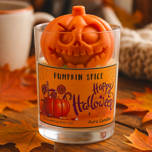 Hand Poured Soy Wax Candle - Pumpkin Spice Halloween Candle