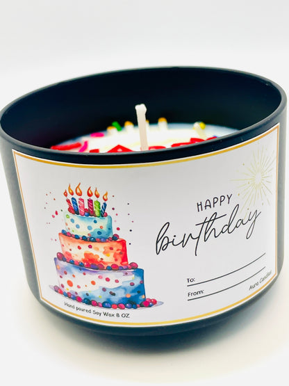 Personalized Happy Birthday Candle – Custom Scent & Message