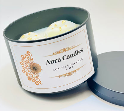 Hand-Poured Soy Wax Scented Candle decorated with lip shape